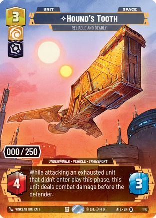 Hound's Tooth - Reliable and Deadly (Serialized) (1110) [Jump to Lightspeed] Foil Star Wars: Unlimited Single Disney