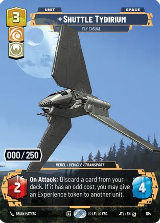 Shuttle Tydirium - Fly Casual (Serialized) (1114) [Jump to Lightspeed] Foil Star Wars: Unlimited Single Disney