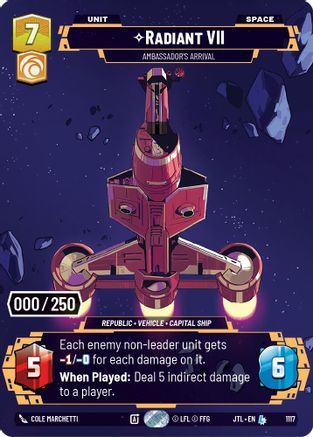 Radiant VII - Ambassadors' Arrival (Serialized) (1117) [Jump to Lightspeed] Foil Star Wars: Unlimited Single Disney