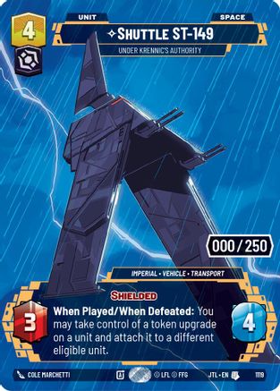 Shuttle ST-149 - Under Krennic's Authority (Serialized) (1119) [Jump to Lightspeed] Foil Star Wars: Unlimited Single Disney