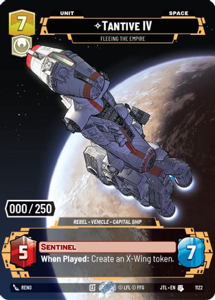 Tantive IV - Fleeing the Empire (Serialized) (1122) [Jump to Lightspeed] Foil Star Wars: Unlimited Single Disney