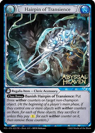 Hairpin of Transience (023) [Promotional Cards] Foil Grand Archive Single Weebs of the Shore