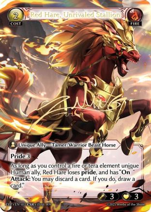 Red Hare, Unrivaled Stallion (015) [Abyssal Heaven Event Pack] Grand Archive Single Weebs of the Shore