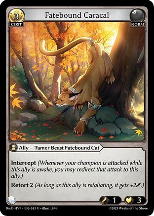 Fatebound Caracal (013) [Guo Jia Re Collection Heavens Favored] Grand Archive Single Weebs of the Shore