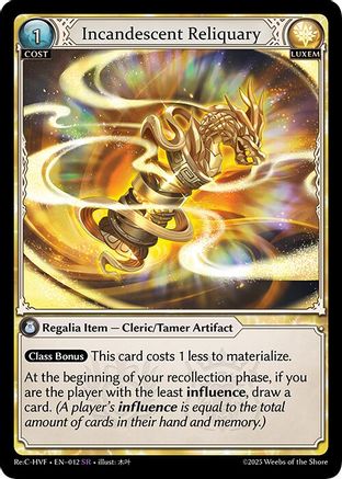 Incandescent Reliquary (012) [Guo Jia Re Collection Heavens Favored] Grand Archive Single Weebs of the Shore