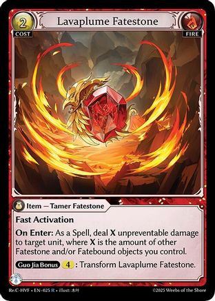 Lavaplume Fatestone (025) [Guo Jia Re Collection Heavens Favored] Grand Archive Single Weebs of the Shore