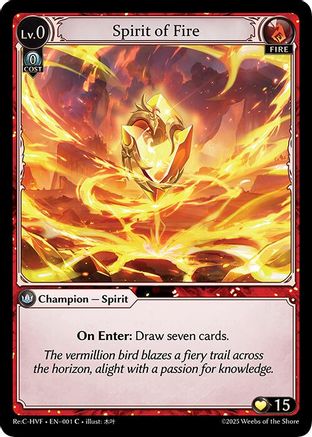 Spirit of Fire (001) [Guo Jia Re Collection Heavens Favored] Grand Archive Single Weebs of the Shore