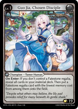 Guo Jia, Chosen Disciple (007) [Abyssal Heaven] Foil Grand Archive Single Weebs of the Shore