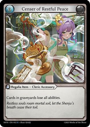 Censer of Restful Peace (012) [Abyssal Heaven] Grand Archive Single Weebs of the Shore