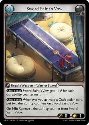 Sword Saint's Vow (017) [Abyssal Heaven] Foil Grand Archive Single Weebs of the Shore