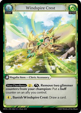Windspire Crest (026) [Abyssal Heaven] Foil Grand Archive Single Weebs of the Shore