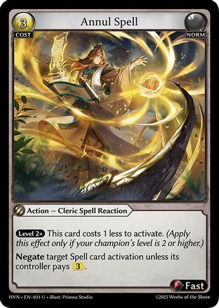Annul Spell (031) [Abyssal Heaven] Foil Grand Archive Single Weebs of the Shore