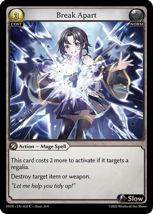 Break Apart (035) [Abyssal Heaven] Foil Grand Archive Single Weebs of the Shore