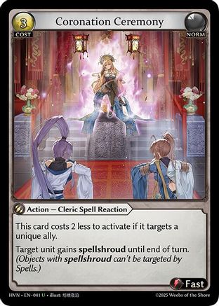 Coronation Ceremony (041) [Abyssal Heaven] Foil Grand Archive Single Weebs of the Shore