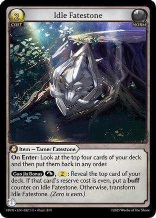 Idle Fatestone // Bolstered Boar (052) [Abyssal Heaven] Foil Grand Archive Single Weebs of the Shore