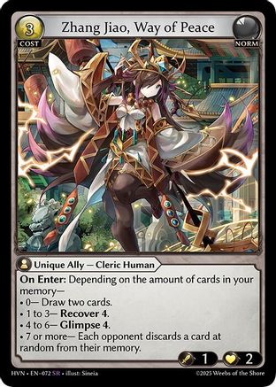Zhang Jiao, Way of Peace (072) [Abyssal Heaven] Foil Grand Archive Single Weebs of the Shore