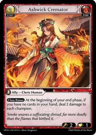 Ashwick Cremator (074) [Abyssal Heaven] Grand Archive Single Weebs of the Shore