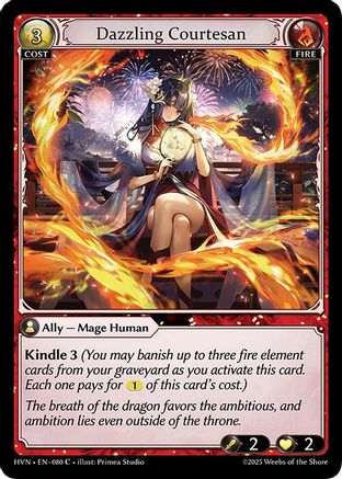 Dazzling Courtesan (080) [Abyssal Heaven] Foil Grand Archive Single Weebs of the Shore