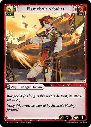 Flamebolt Arbalist (087) [Abyssal Heaven] Foil Grand Archive Single Weebs of the Shore