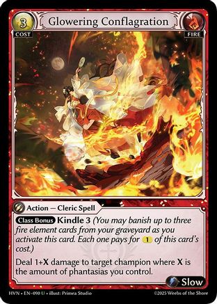 Glowering Conflagration (090) [Abyssal Heaven] Grand Archive Single Weebs of the Shore