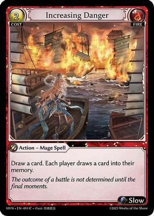 Increasing Danger (091) [Abyssal Heaven] Foil Grand Archive Single Weebs of the Shore