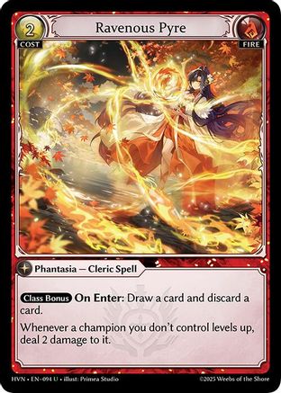 Ravenous Pyre (094) [Abyssal Heaven] Foil Grand Archive Single Weebs of the Shore