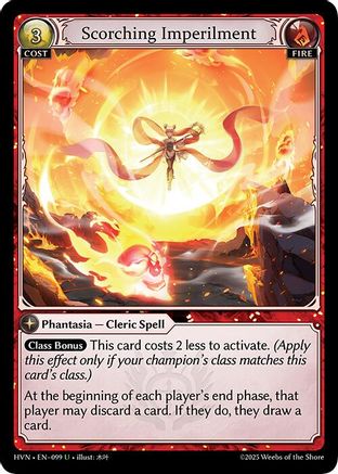 Scorching Imperilment (099) [Abyssal Heaven] Foil Grand Archive Single Weebs of the Shore