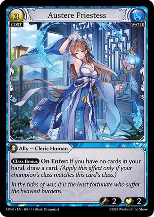 Austere Priestess (109) [Abyssal Heaven] Grand Archive Single Weebs of the Shore