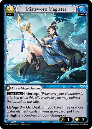 Mistsworn Magister (132) [Abyssal Heaven] Foil Grand Archive Single Weebs of the Shore