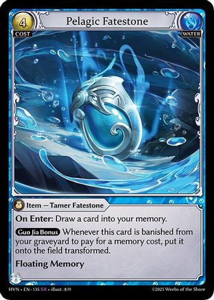 Pelagic Fatestone // Slick Torrentrider (135) [Abyssal Heaven] Foil Grand Archive Single Weebs of the Shore
