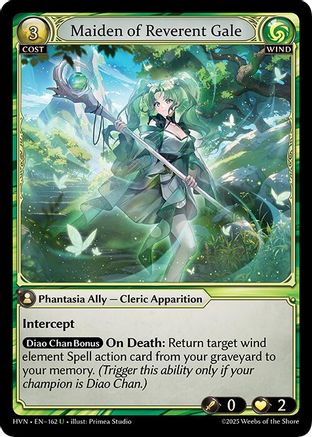 Maiden of Reverent Gale (162) [Abyssal Heaven] Foil Grand Archive Single Weebs of the Shore