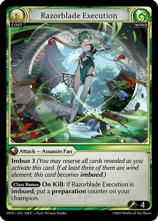 Razorblade Execution (168) [Abyssal Heaven] Foil Grand Archive Single Weebs of the Shore