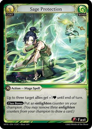 Sage Protection (172) [Abyssal Heaven] Foil Grand Archive Single Weebs of the Shore