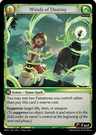 Winds of Destiny (182) [Abyssal Heaven] Foil Grand Archive Single Weebs of the Shore
