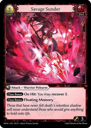 Savage Sunder (192) [Abyssal Heaven] Grand Archive Single Weebs of the Shore