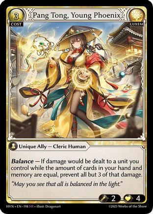 Pang Tong, Young Phoenix (198) [Abyssal Heaven] Foil Grand Archive Single Weebs of the Shore