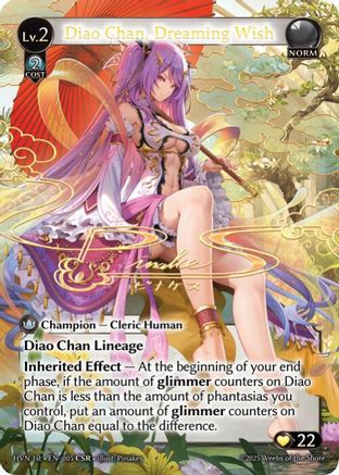 Diao Chan, Dreaming Wish (CSR) (005) [Abyssal Heaven] Foil Grand Archive Single Weebs of the Shore