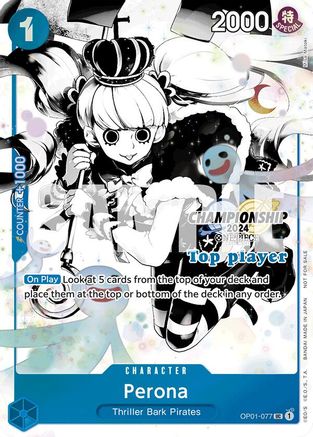 Perona (Championship 2024 Top Player Pack Vol. 2) (OP01-077) [One Piece Promotion Cards] Foil One Piece Single Bandai