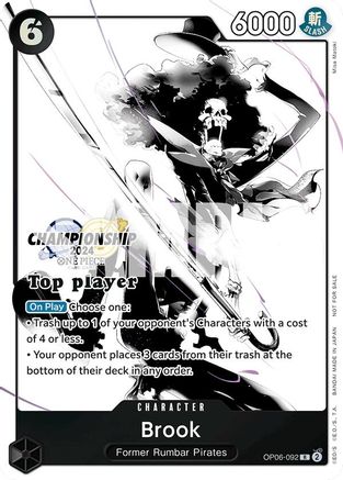 Brook (Championship 2024 Top Player Pack Vol. 2) (OP06-092) [One Piece Promotion Cards] Foil One Piece Single Bandai