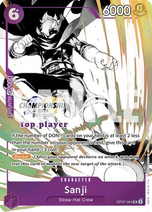 Sanji (Championship 2024 Top Player Pack Vol. 2) (OP07-064) [One Piece Promotion Cards] Foil One Piece Single Bandai