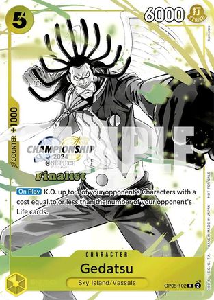 Gedatsu (Championship 2024 Finalist Card Set Vol. 2) (OP05-102) [One Piece Promotion Cards] Foil One Piece Single Bandai