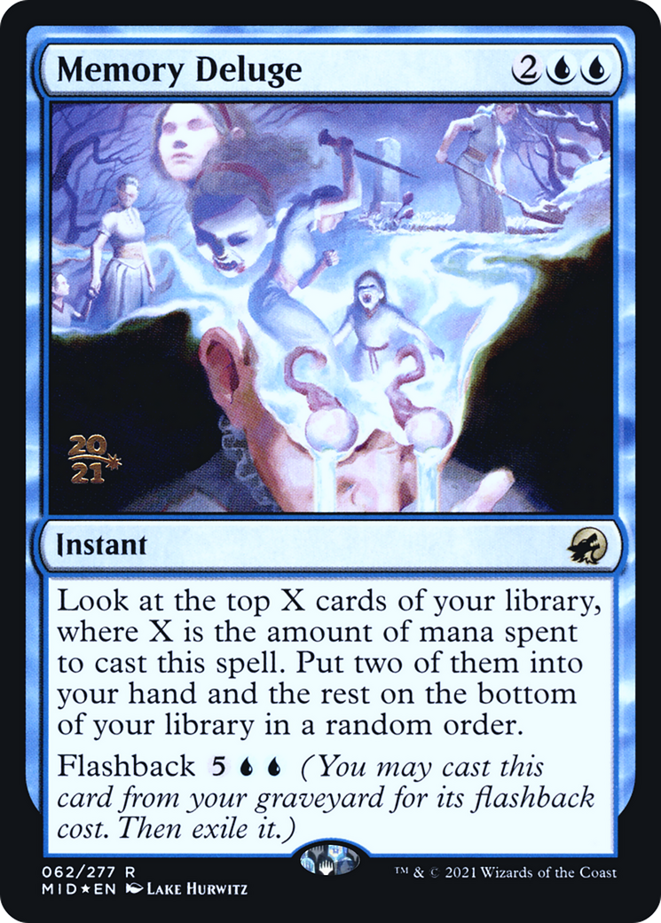Memory Deluge (PRE-062) [Innistrad: Midnight Hunt Promos] Foil MTG Single Wizards of the Coast
