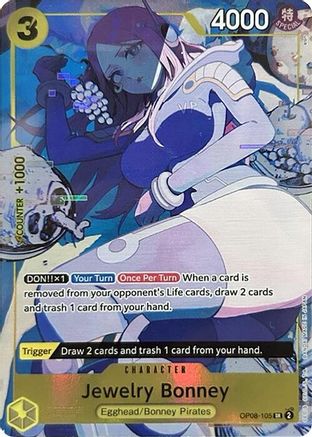 Jewelry Bonney (Illustration Box EX) (OP08-105) [One Piece Promotion Cards] Foil One Piece Single Bandai