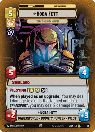 Boba Fett - Feared Bounty Hunter (Foil) (35) [Jump to Lightspeed Weekly Play Promos] Foil Star Wars: Unlimited Single Disney