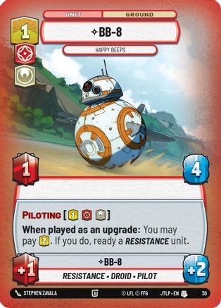 BB-8 - Happy Beeps (Foil) (30) [Jump to Lightspeed Weekly Play Promos] Foil Star Wars: Unlimited Single Disney
