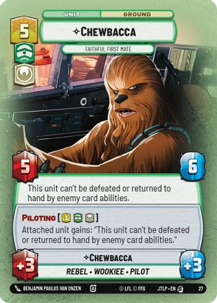 Chewbacca - Faithful First Mate (Foil) (27) [Jump to Lightspeed Weekly Play Promos] Foil Star Wars: Unlimited Single Disney