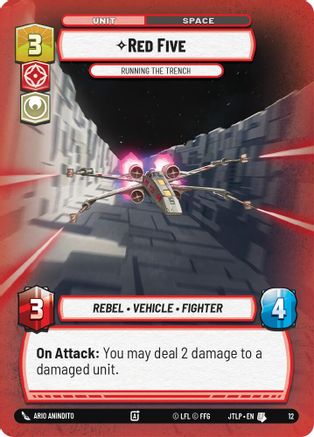Red Five - Running the Trench (12) [Jump to Lightspeed Weekly Play Promos] Star Wars: Unlimited Single Disney