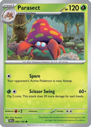 Parasect (5) Reverse Holofoil [SV: Journey Together] Pokemon Single Pokémon
