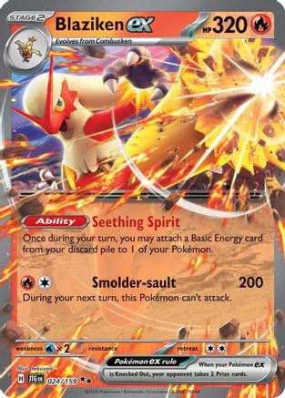 Blaziken ex (24) - [SV: Journey Together] Holofoil Pokemon Single Pokémon
