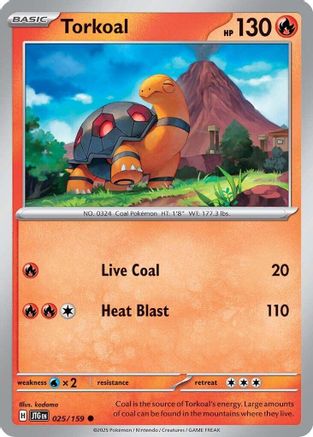 Torkoal (25) Reverse Holofoil [SV: Journey Together] Pokemon Single Pokémon